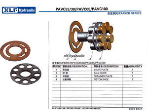 PAVC 33/38/65/100 PAVC33 PAVC38 PAVC65 PAVC100 أجزاء المضخة الهيدروليكية مع طقم تصليح قطع الغيار باركر